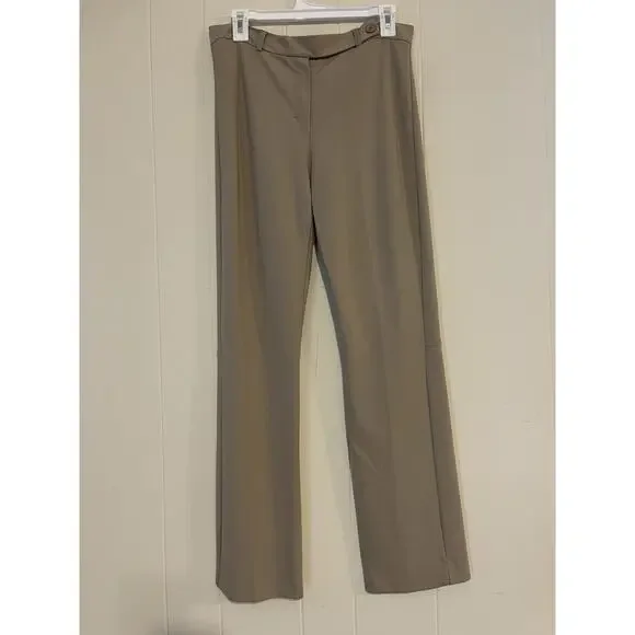S Max Mara Jersey Stretch Viscose Tab Straight Leg Trouser Pants XL Quiet Luxury - Picture 2 of 7